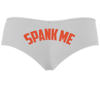 Spank Me - Bold Design - White Boyshort