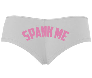 Spank Me - Bold Design - White Boyshort