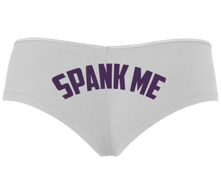 Spank Me - Bold Design - White Boyshort