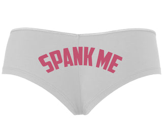 Spank Me - Bold Design - White Boyshort