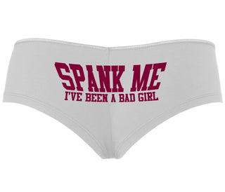Spank Me I've Been A Bad Girl - White Boyshort
