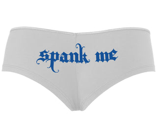 Spank Me - Goth Font - White Boyshort