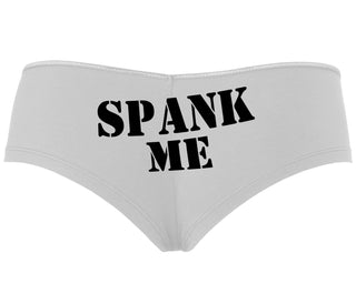 Spank Me. Stencil Design - White Boyshort