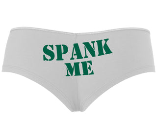 Spank Me. Stencil Design - White Boyshort
