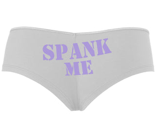 Spank Me. Stencil Design - White Boyshort