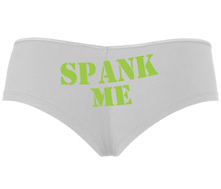 Spank Me. Stencil Design - White Boyshort