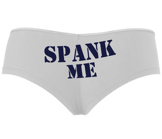 Spank Me. Stencil Design - White Boyshort