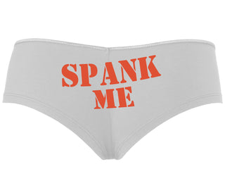 Spank Me. Stencil Design - White Boyshort