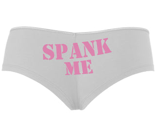 Spank Me. Stencil Design - White Boyshort
