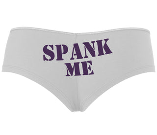 Spank Me. Stencil Design - White Boyshort