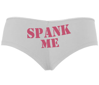 Spank Me. Stencil Design - White Boyshort