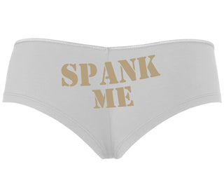 Spank Me. Stencil Design - White Boyshort
