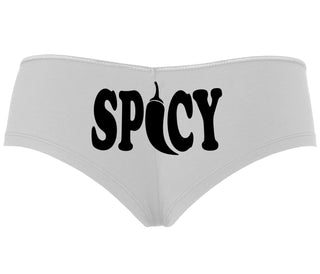 Spicy - Cute Pepper Logo - White Boyshort