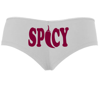 Spicy - Cute Pepper Logo - White Boyshort