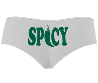 Spicy - Cute Pepper Logo - White Boyshort
