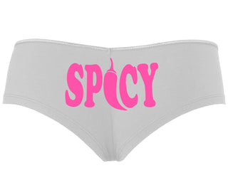 Spicy - Cute Pepper Logo - White Boyshort