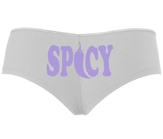 Spicy - Cute Pepper Logo - White Boyshort