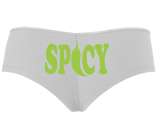 Spicy - Cute Pepper Logo - White Boyshort