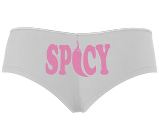 Spicy - Cute Pepper Logo - White Boyshort