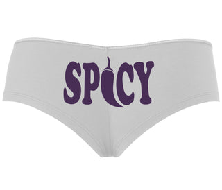 Spicy - Cute Pepper Logo - White Boyshort