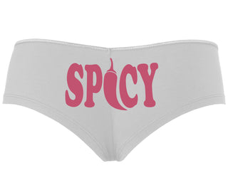 Spicy - Cute Pepper Logo - White Boyshort