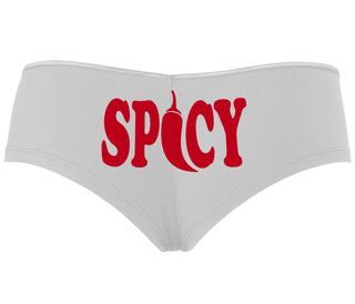 Spicy - Cute Pepper Logo - White Boyshort