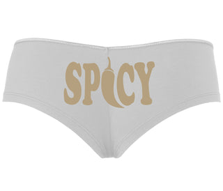 Spicy - Cute Pepper Logo - White Boyshort