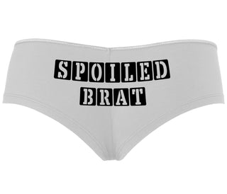 Spoiled Brat - Block Design - White Boyshort