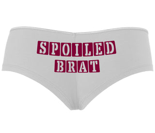 Spoiled Brat - Block Design - White Boyshort