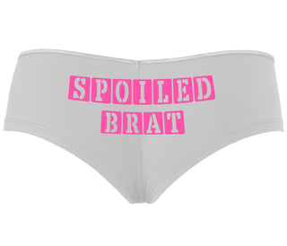 Spoiled Brat - Block Design - White Boyshort
