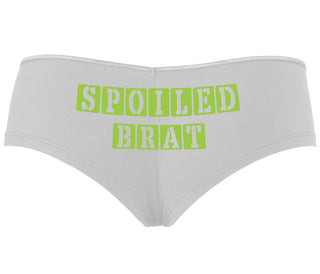 Spoiled Brat - Block Design - White Boyshort