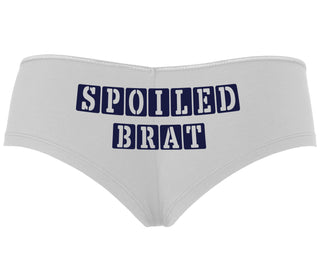 Spoiled Brat - Block Design - White Boyshort