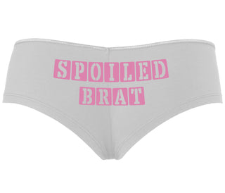 Spoiled Brat - Block Design - White Boyshort