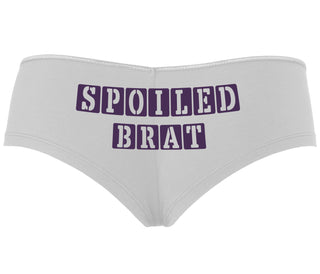 Spoiled Brat - Block Design - White Boyshort