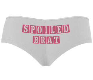 Spoiled Brat - Block Design - White Boyshort