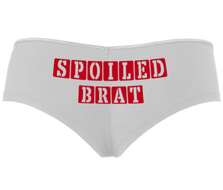Spoiled Brat - Block Design - White Boyshort