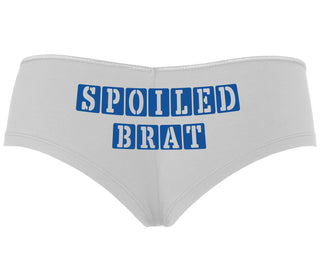 Spoiled Brat - Block Design - White Boyshort