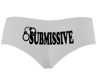 Submissive - Cuff Logo - White Boyshort