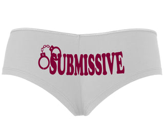 Submissive - Cuff Logo - White Boyshort