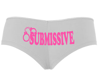 Submissive - Cuff Logo - White Boyshort