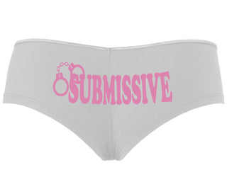 Submissive - Cuff Logo - White Boyshort