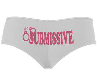 Submissive - Cuff Logo - White Boyshort