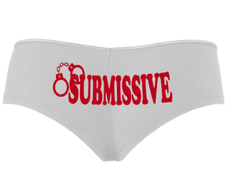 Submissive - Cuff Logo - White Boyshort