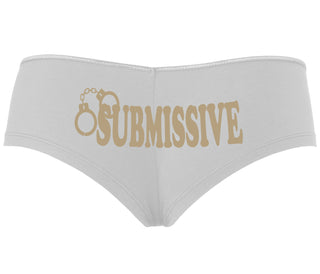 Submissive - Cuff Logo - White Boyshort