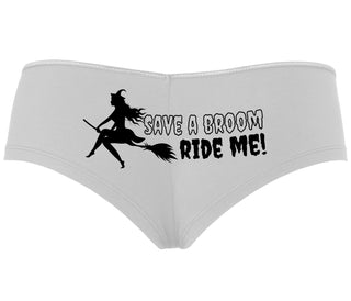 Save A Broom - Ride Me - Witch - White Boyshort