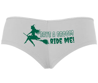 Save A Broom - Ride Me - Witch - White Boyshort
