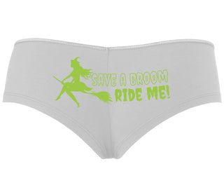 Save A Broom - Ride Me - Witch - White Boyshort