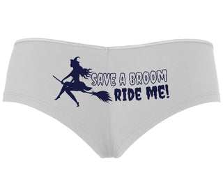Save A Broom - Ride Me - Witch - White Boyshort