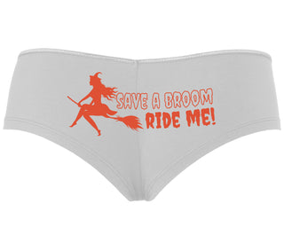 Save A Broom - Ride Me - Witch - White Boyshort