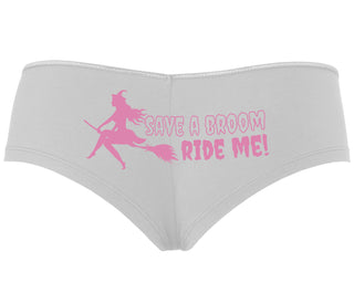 Save A Broom - Ride Me - Witch - White Boyshort